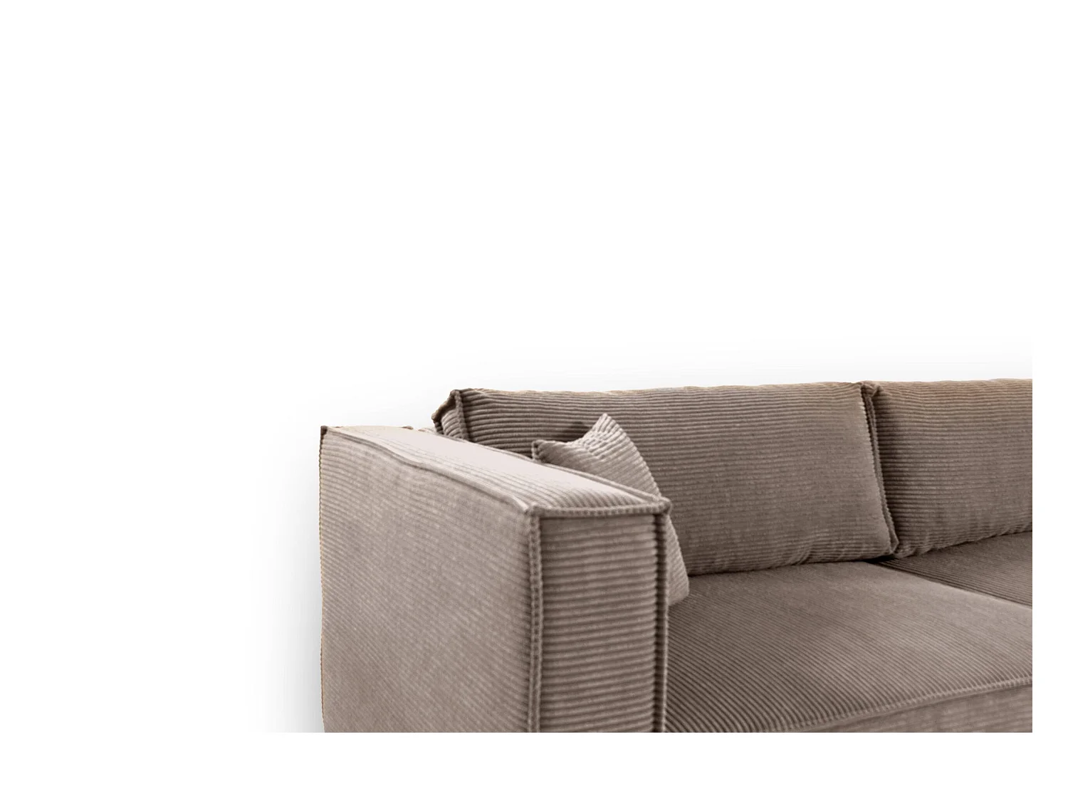 Canapé d'angle convertible en velours côtelé KEYMON Gris