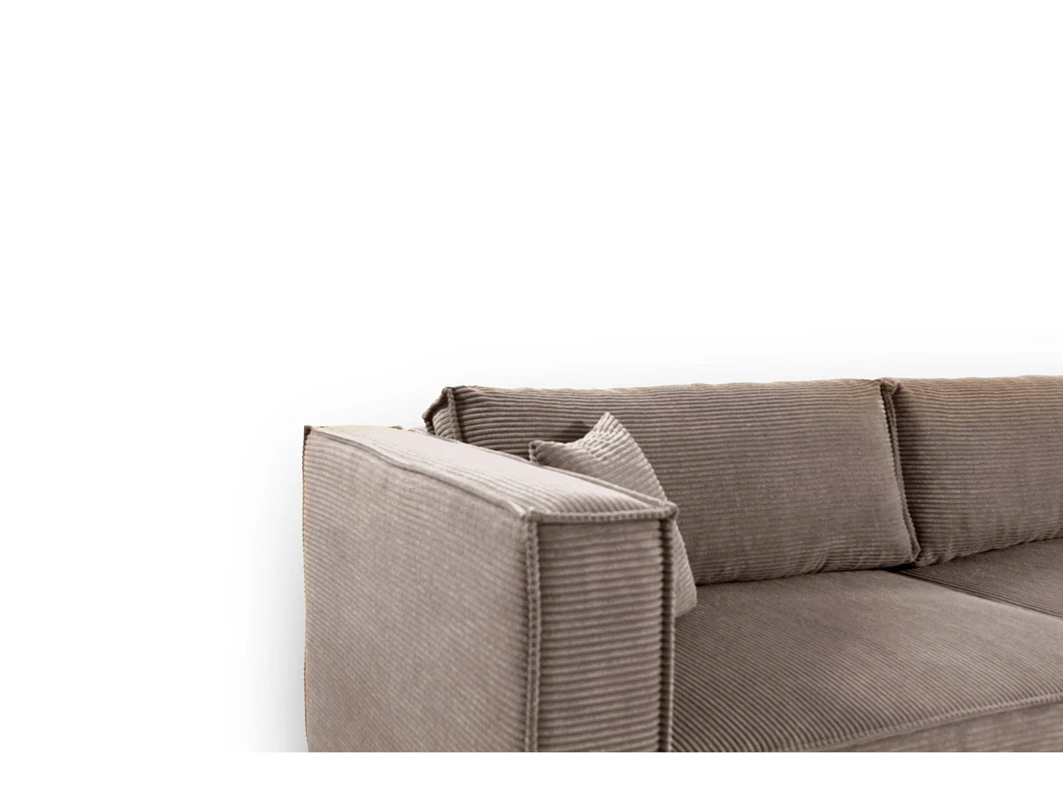 Canapé d'angle convertible en velours côtelé KEYMON Gris