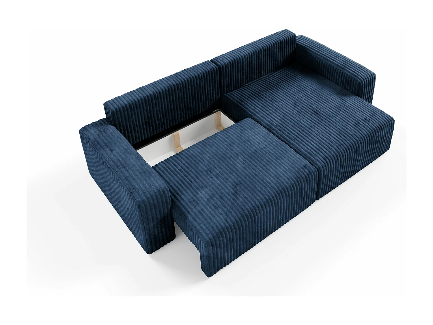 Canapé d'angle convertible Cord FANO Bleu