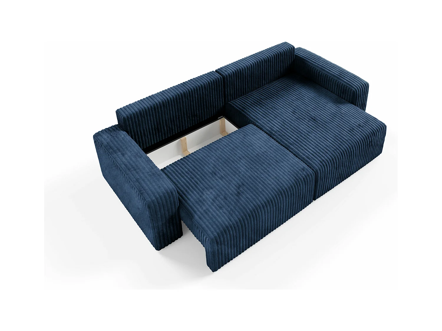 Canapé d'angle convertible Cord FANO Bleu