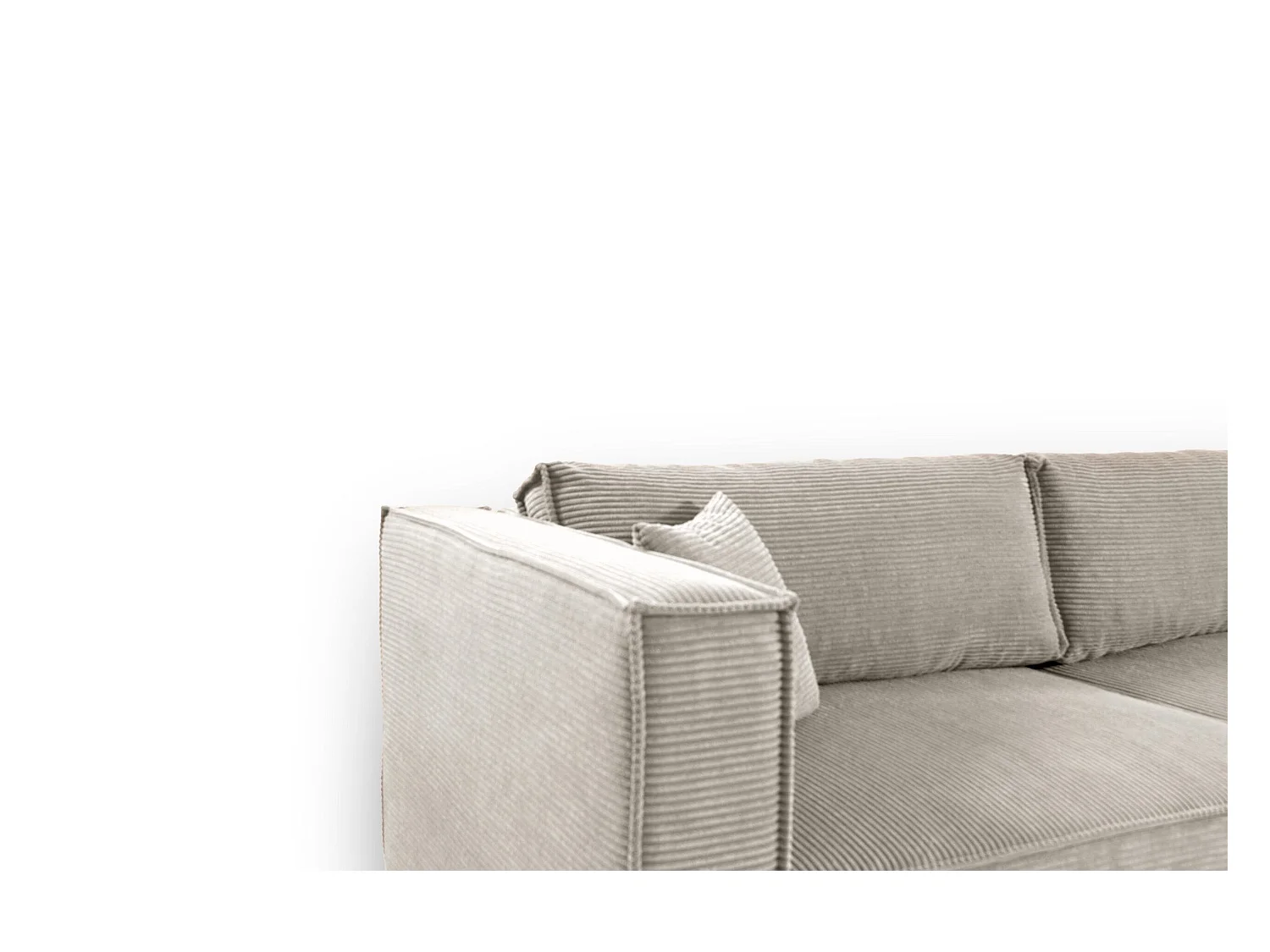 Canapé d'angle convertible en velours côtelé KEYMON Beige