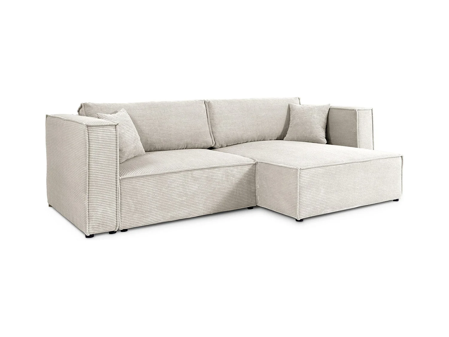 Ecksofa mit Schlaffunktion Cord KEYMON Beige