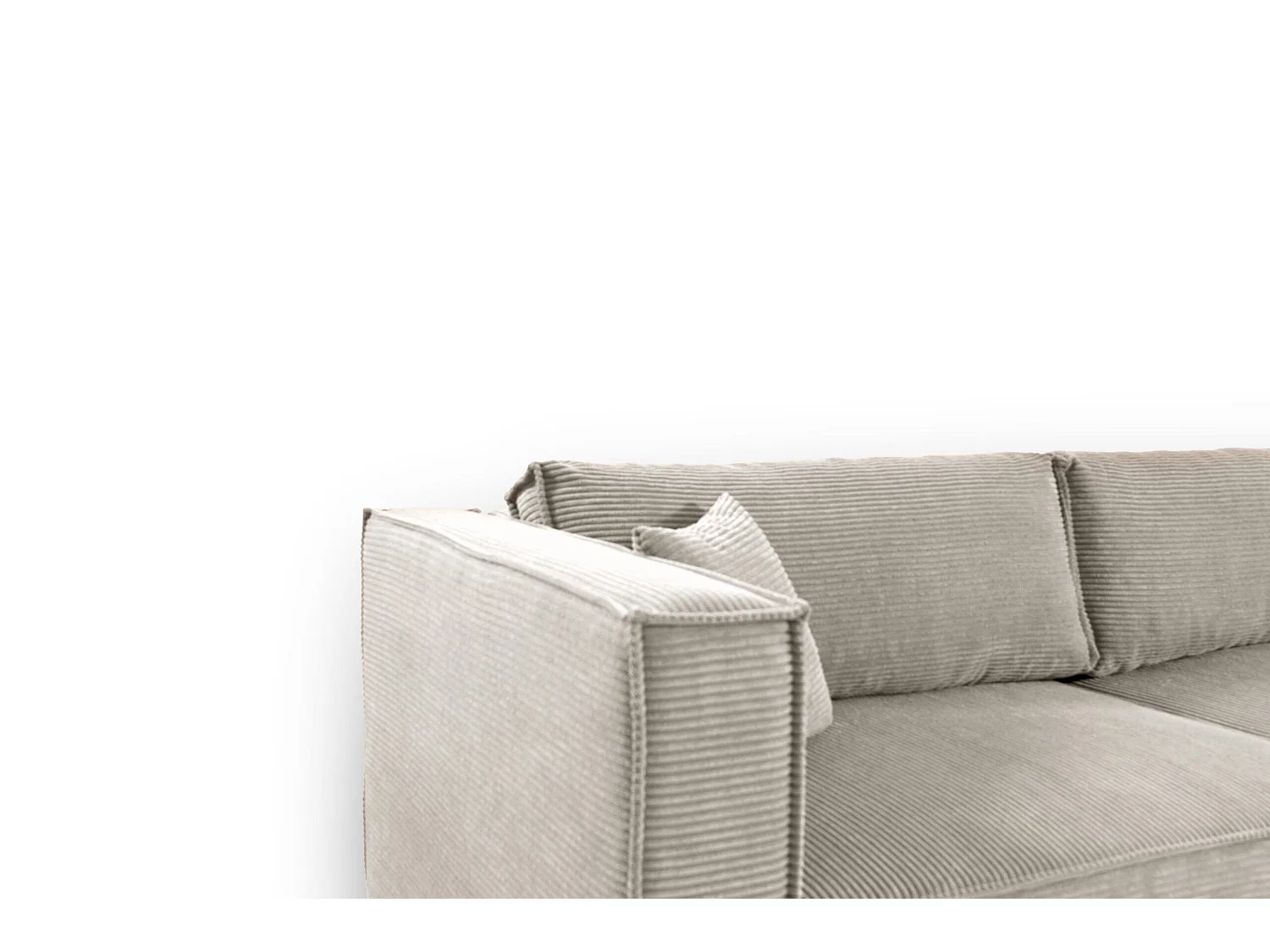 Canapé d'angle convertible en velours côtelé KEYMON Beige