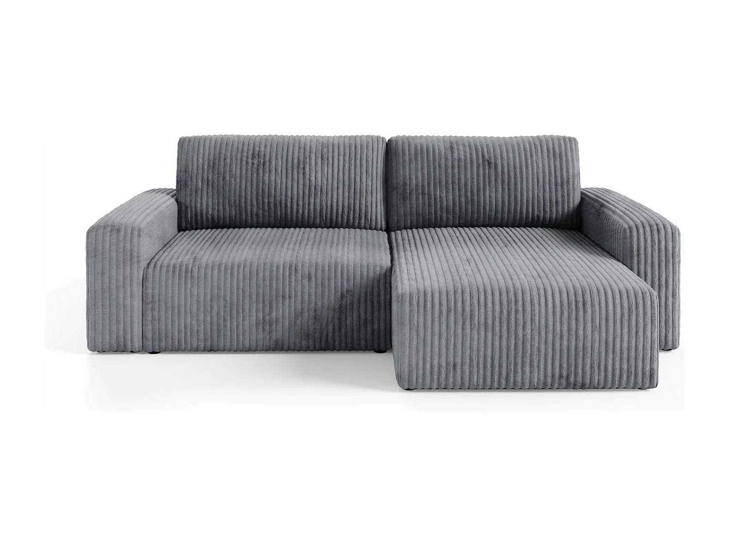 Ecksofa mit Schlaffunktion Cord FANO Grau