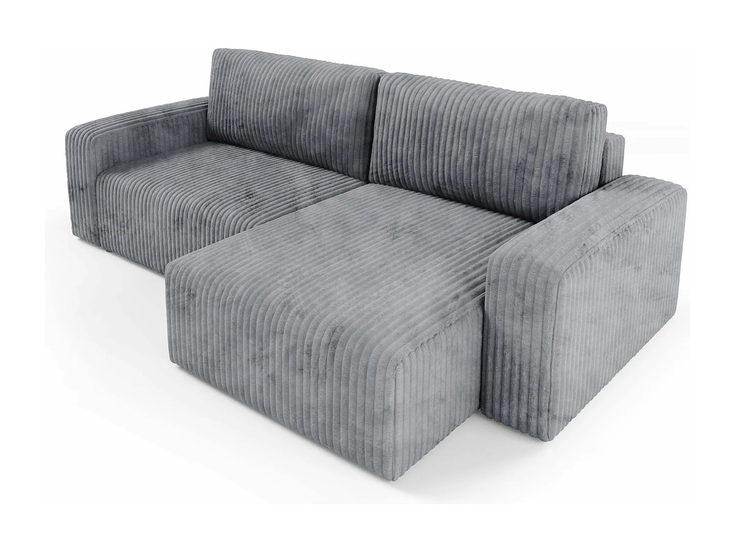 Ecksofa mit Schlaffunktion Cord FANO Grau
