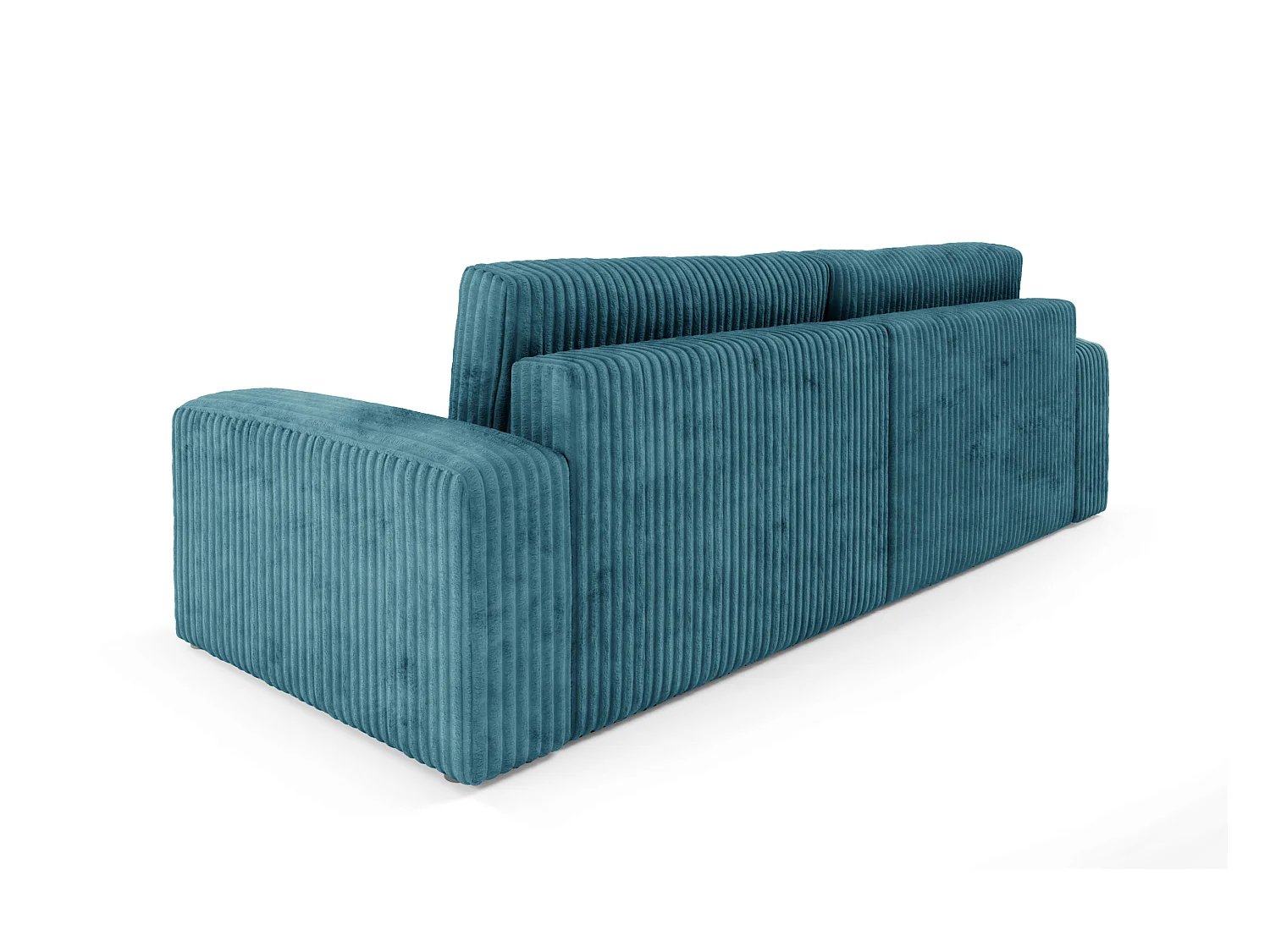 Canapé convertible 4 places en velours côtelé FANO Bleu turquoise