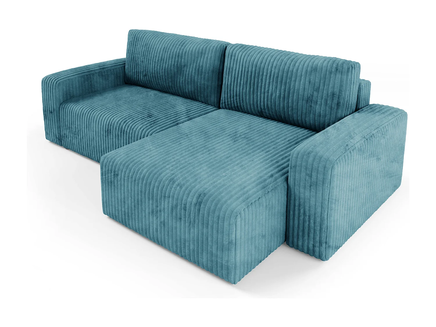 Canapé d'angle convertible Cord FANO Turquoise