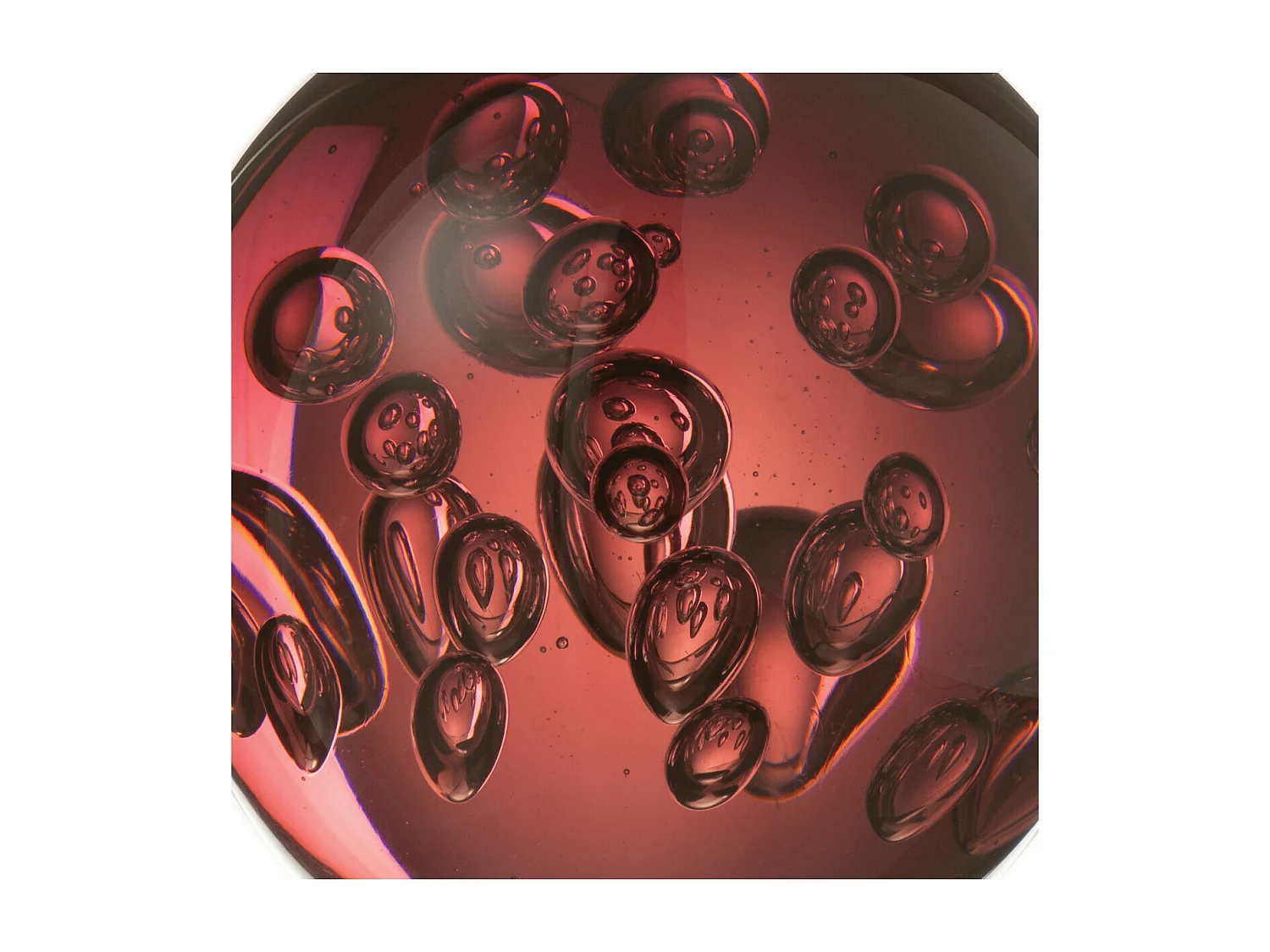 Presse-Papier en Verre "Bubles" 10cm Bordeaux