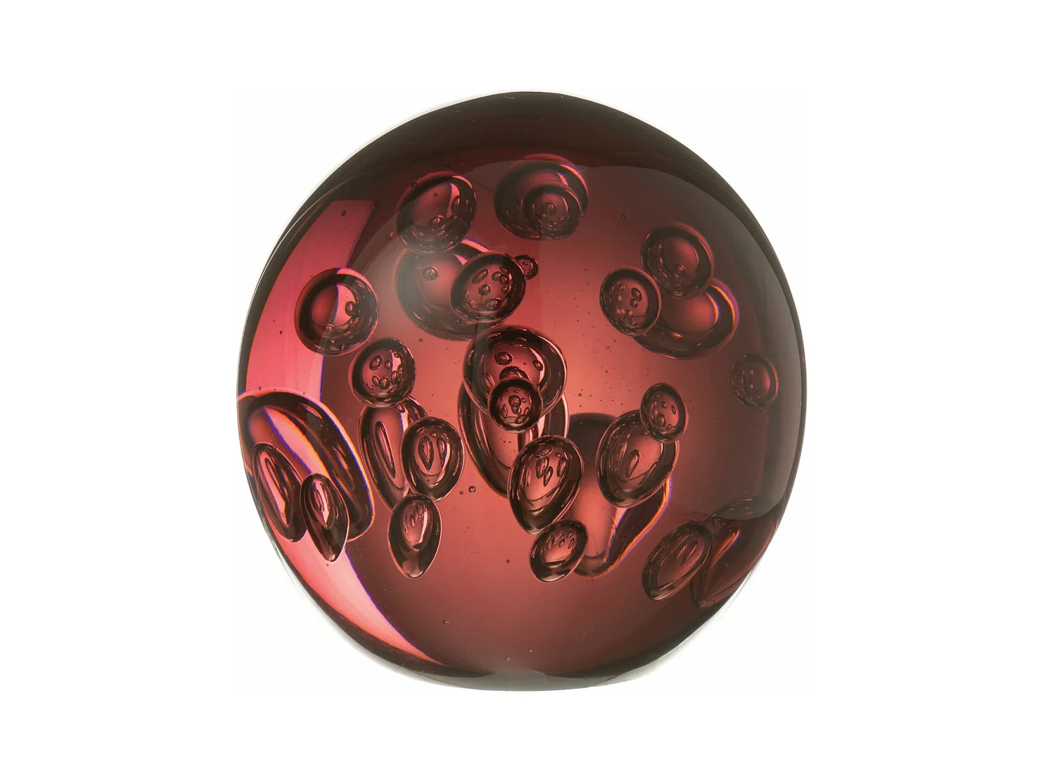 Presse-Papier en Verre "Bubles" 10cm Bordeaux