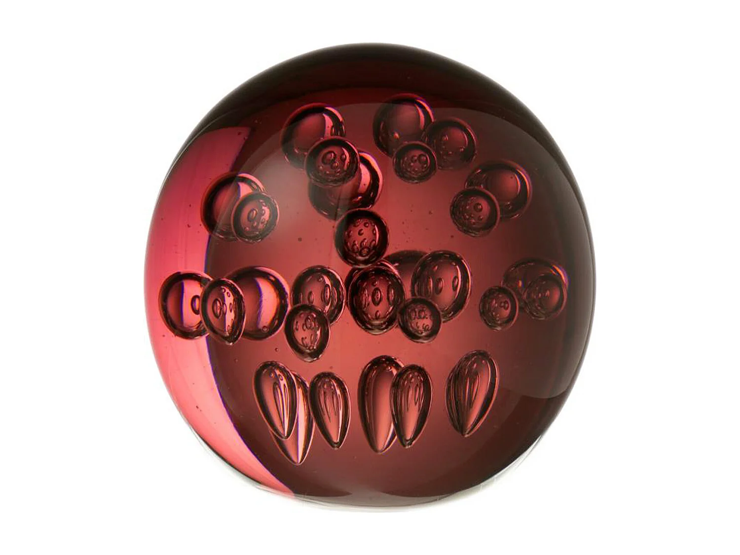Presse-Papier en Verre "Bubles" 10cm Bordeaux