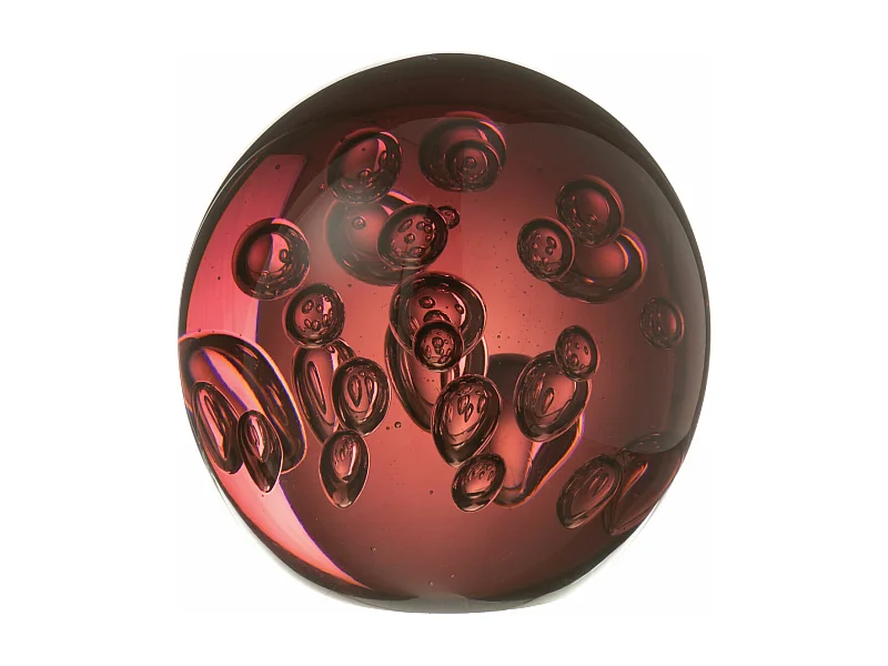 Presse-Papier en Verre "Bubles" 10cm Bordeaux