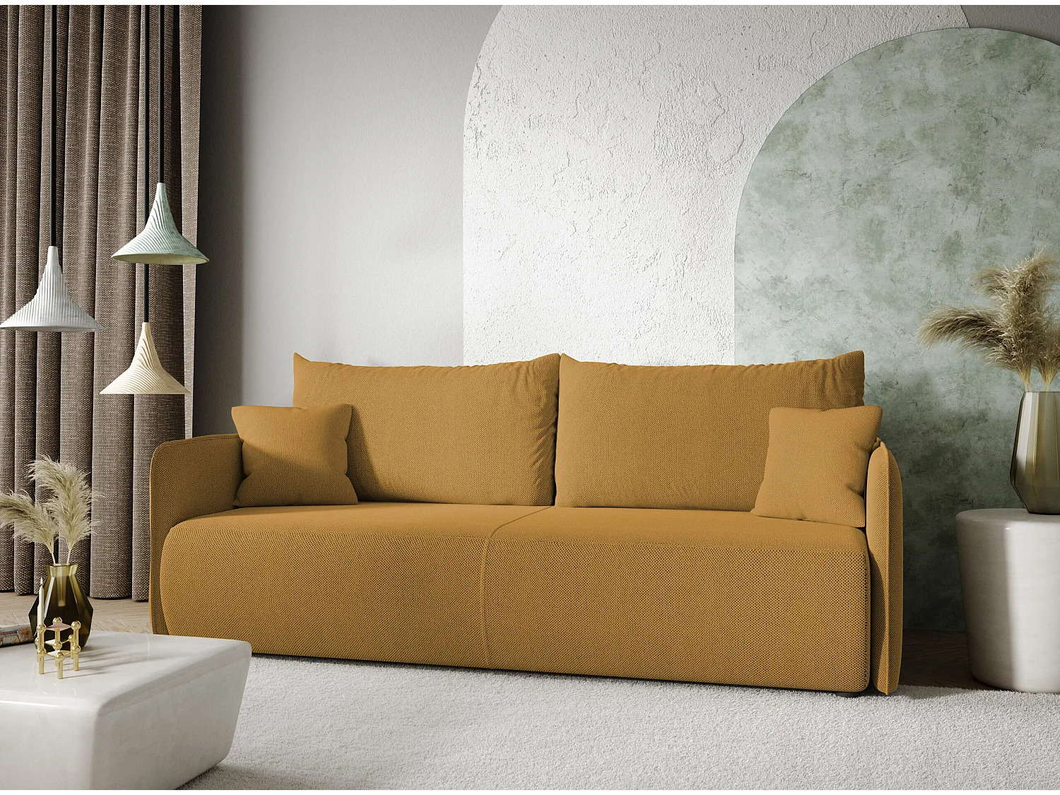 Canapé convertible 4 places FOREST Jaune