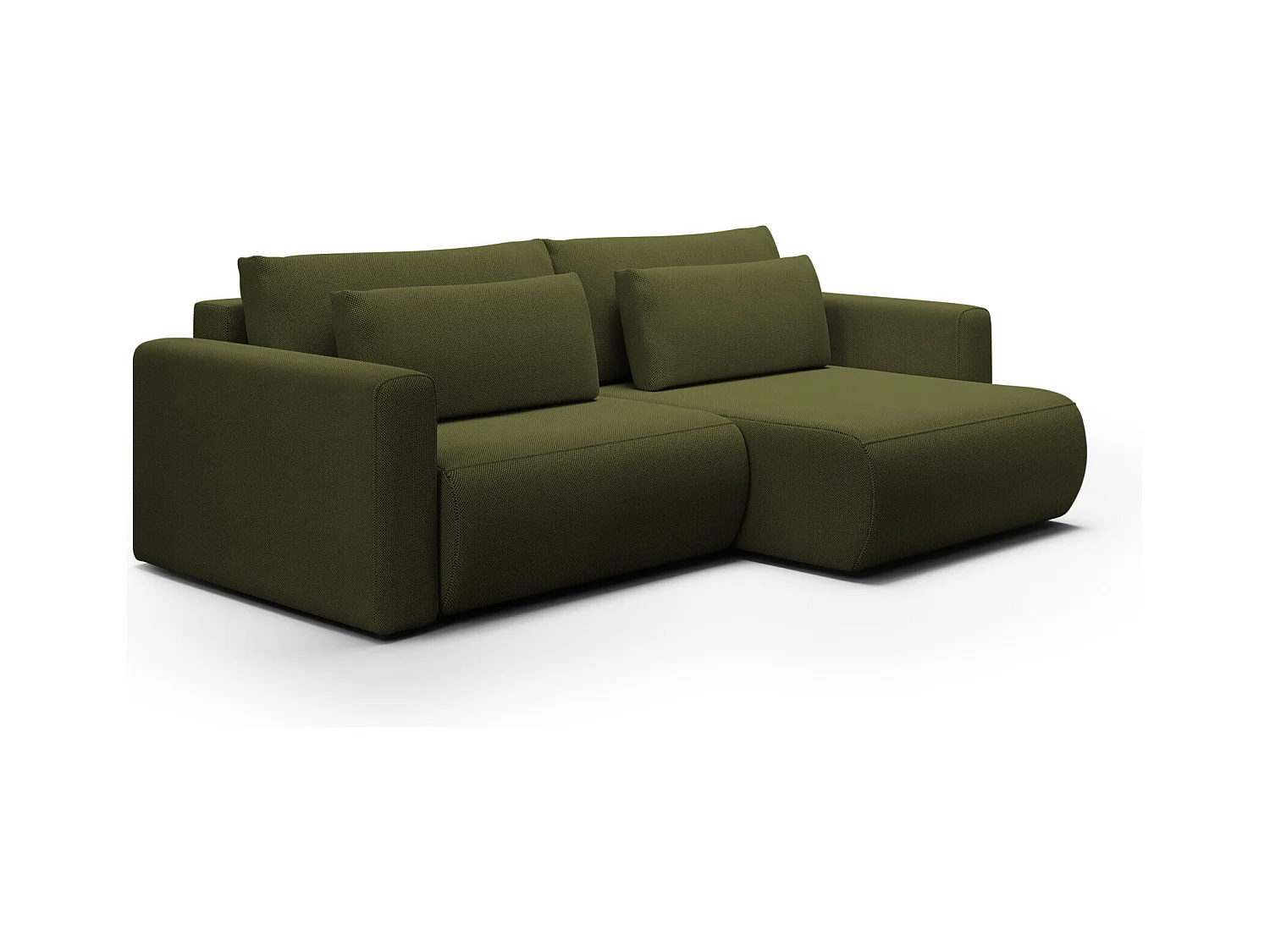Canapé d'angle convertible 5 places WELLY Vert olive