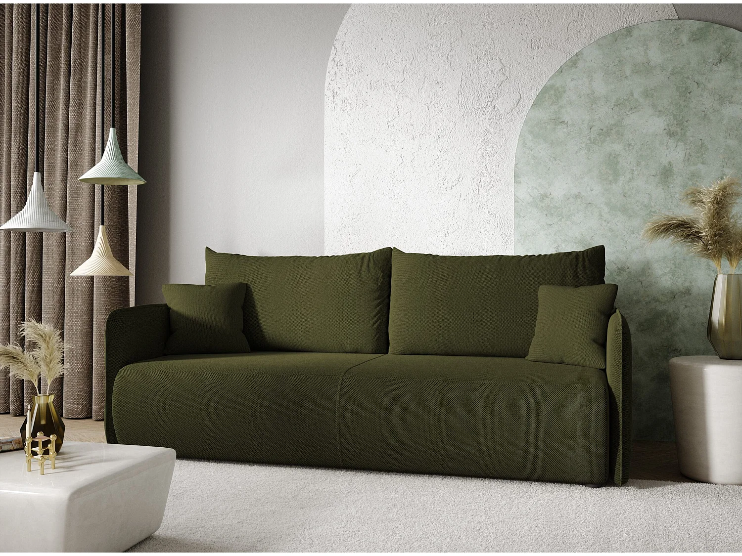 Schlafsofa 4-Sitzer FOREST Grün olive