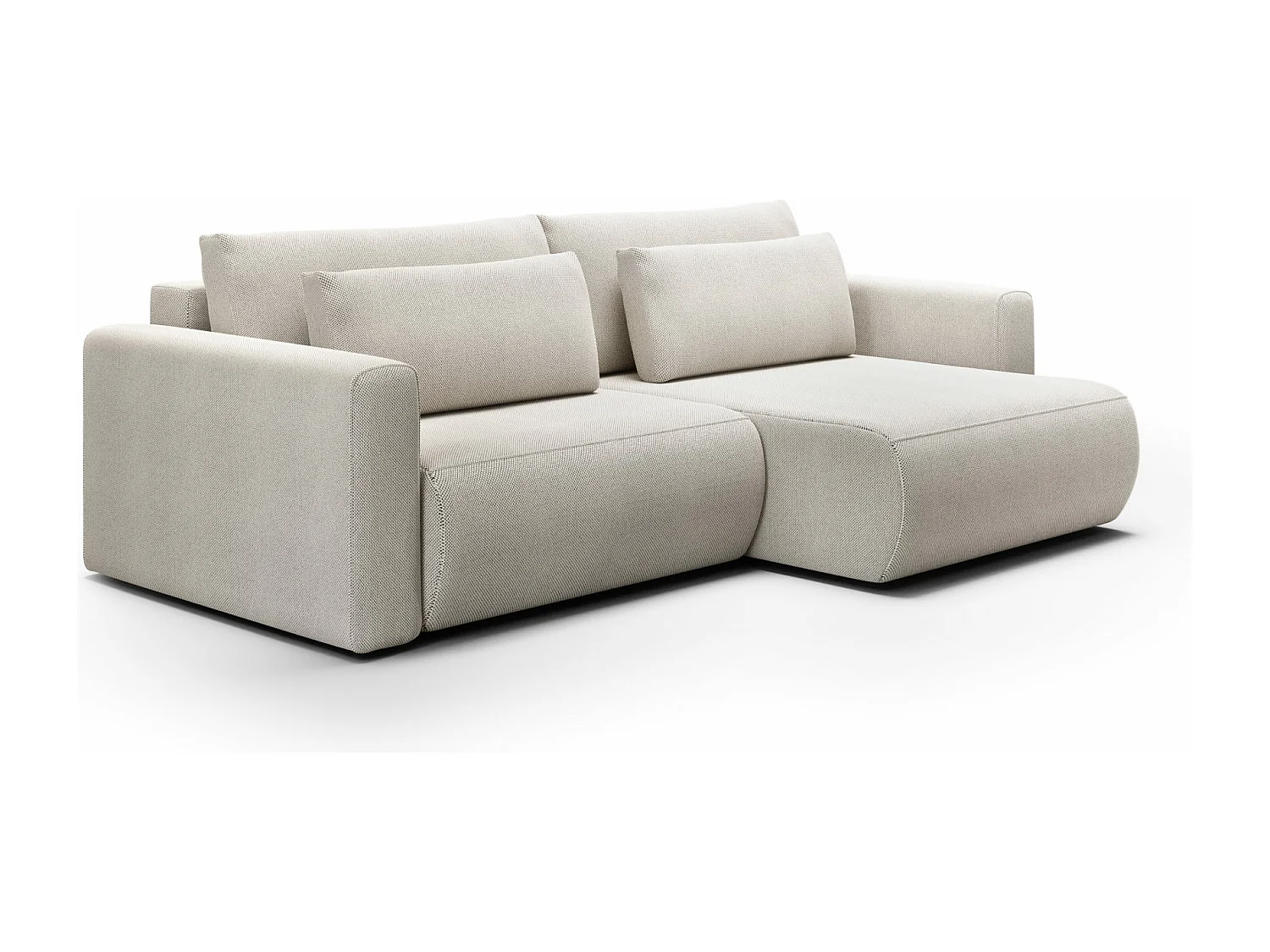 Canapé d'angle convertible 5 places WELLY Gris clair