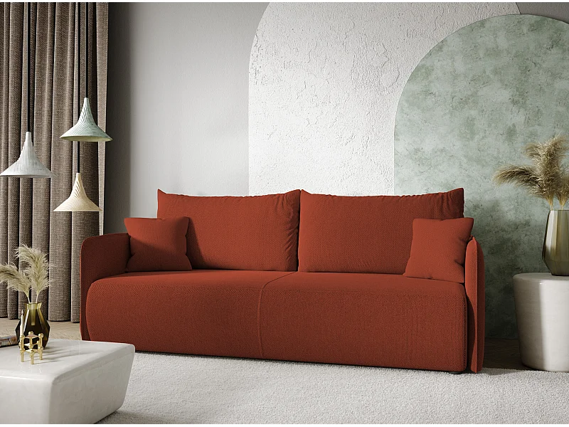 Canapé convertible 4 places FOREST Rouge