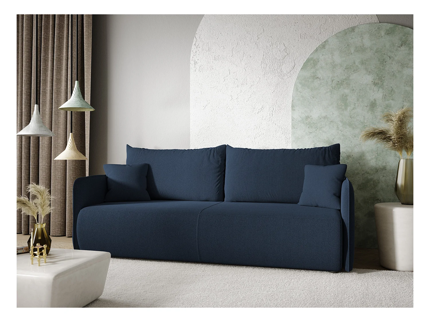 Canapé convertible 4 places FOREST Bleu