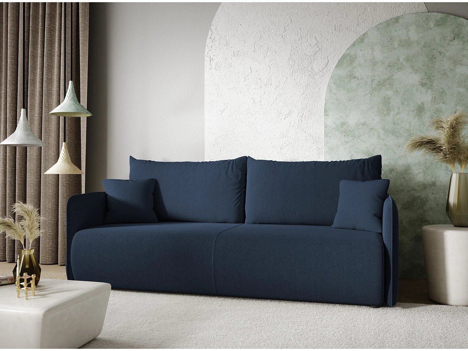 Canapé convertible 4 places FOREST Bleu