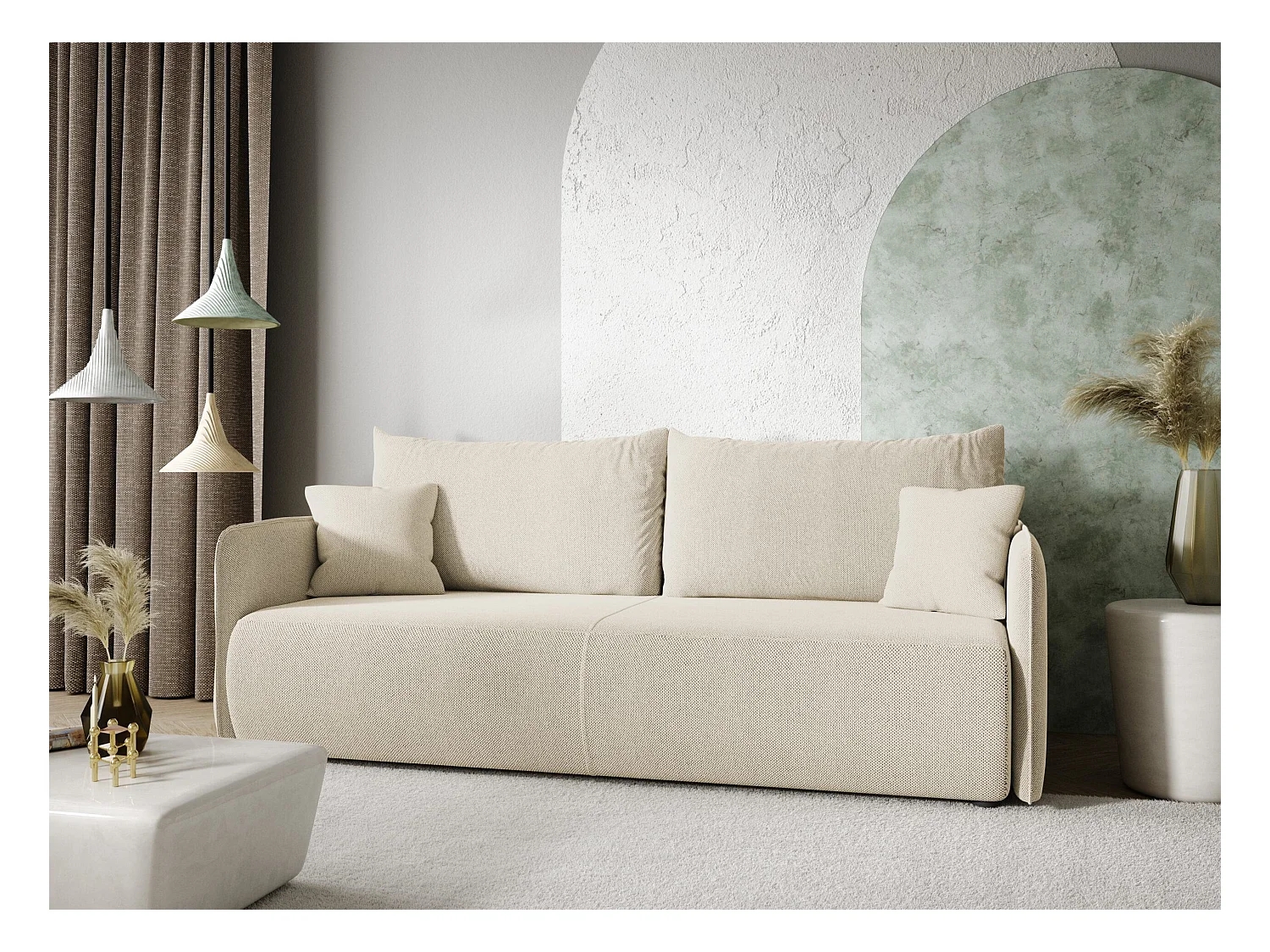 Schlafsofa 4-Sitzer FOREST Grün olive