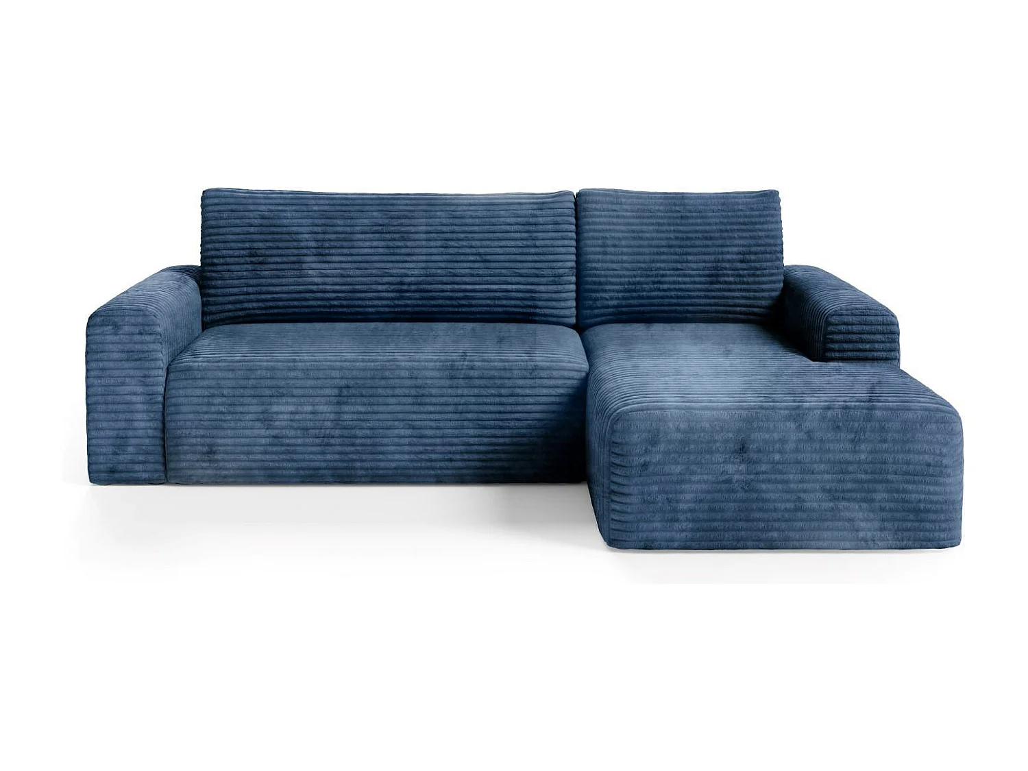 Ecksofa mit Schlaffunktion en velours côtelé SONTII Blau