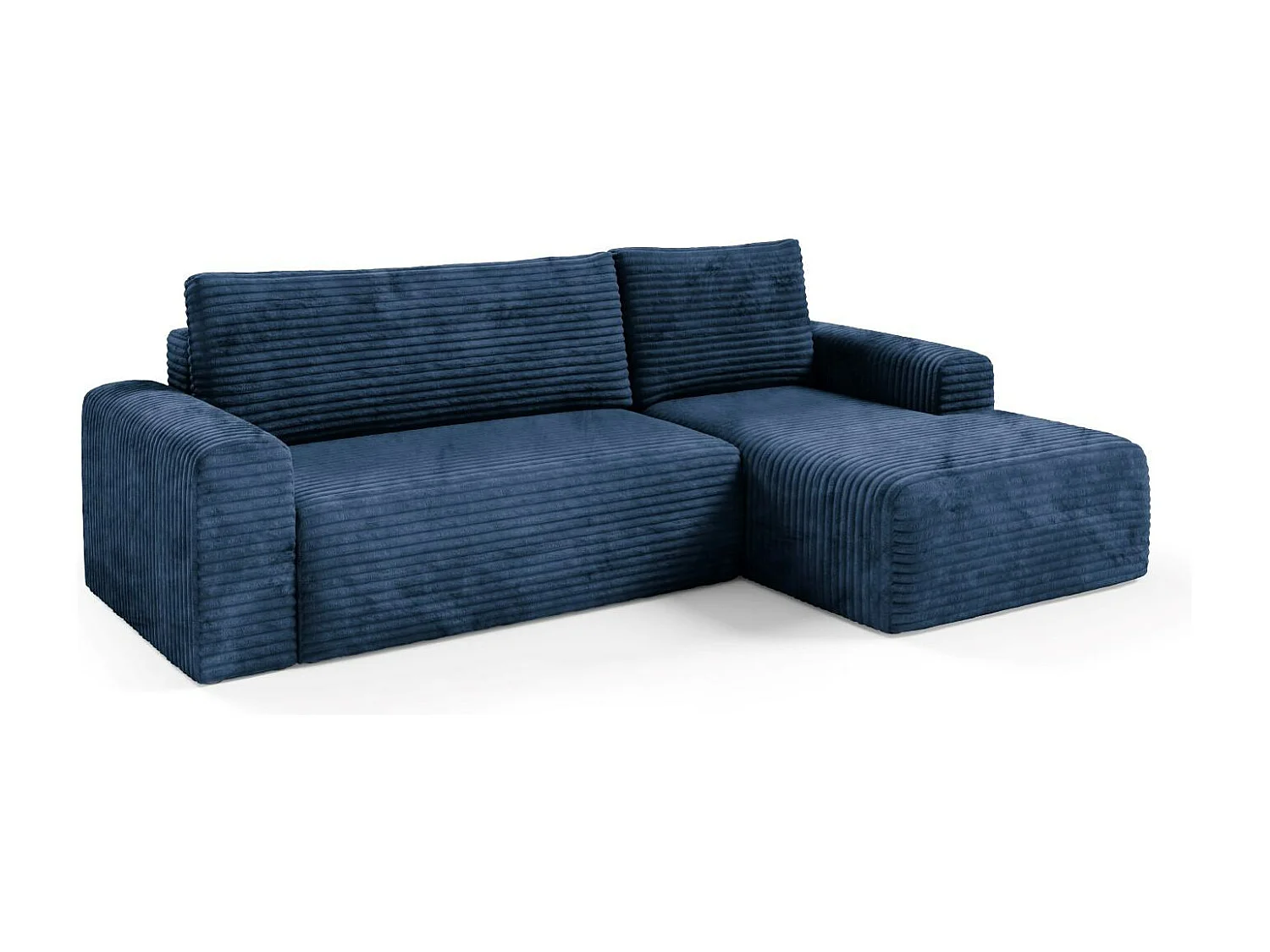 Ecksofa mit Schlaffunktion en velours côtelé SONTII Blau
