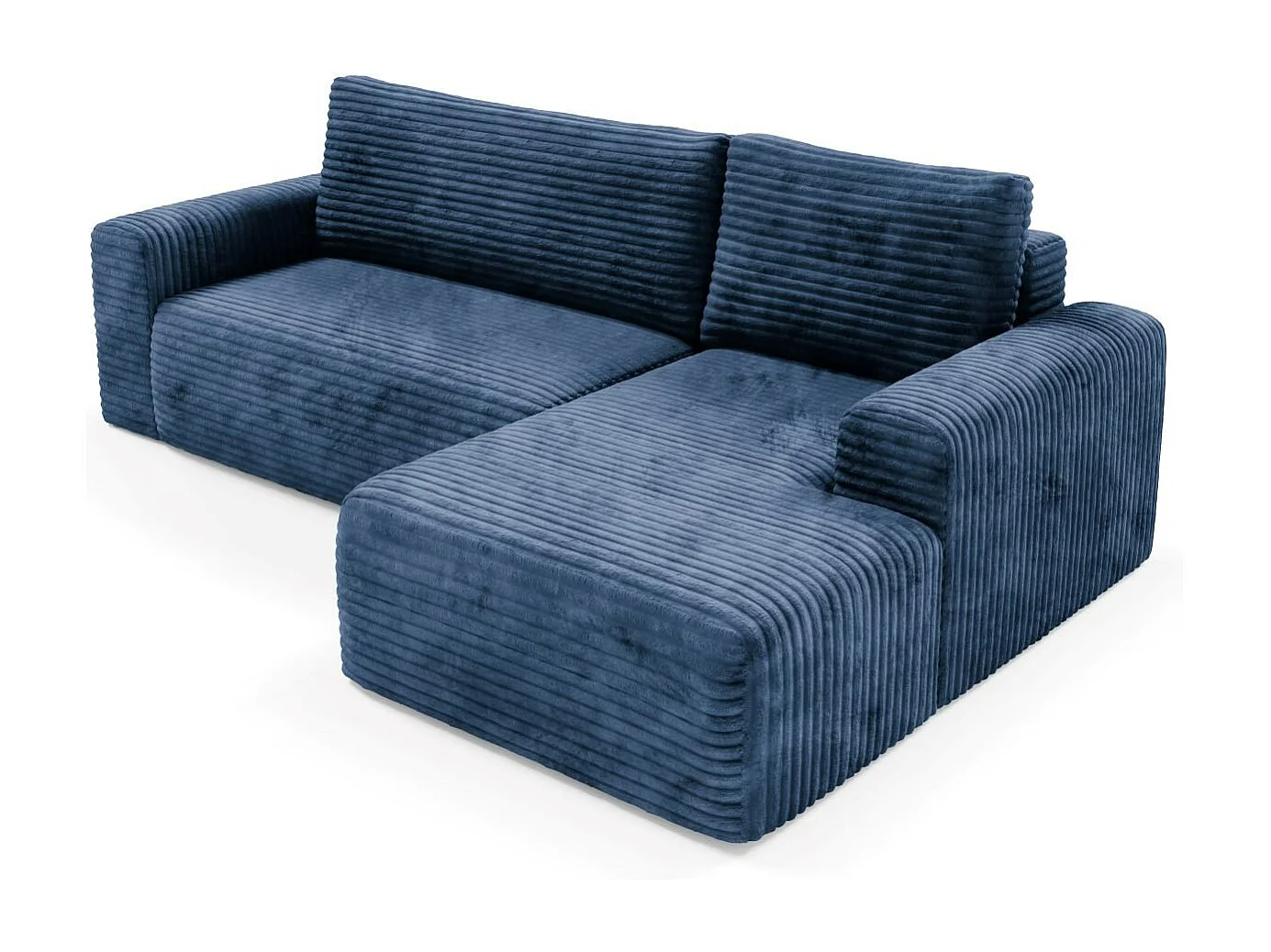 Ecksofa mit Schlaffunktion en velours côtelé SONTII Blau