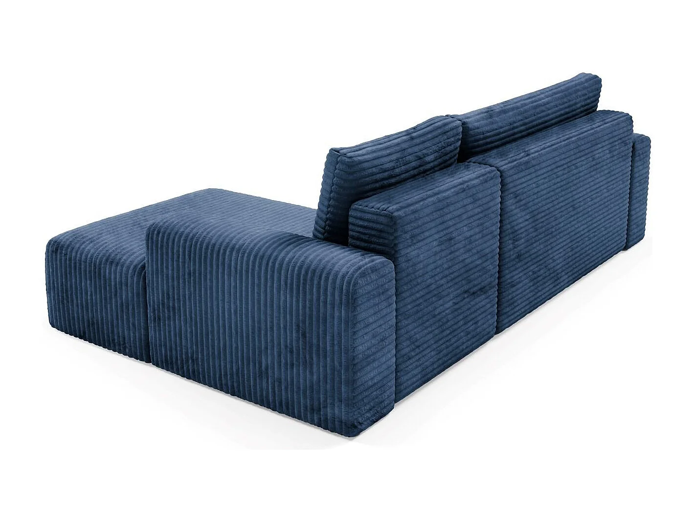Ecksofa mit Schlaffunktion en velours côtelé SONTII Blau