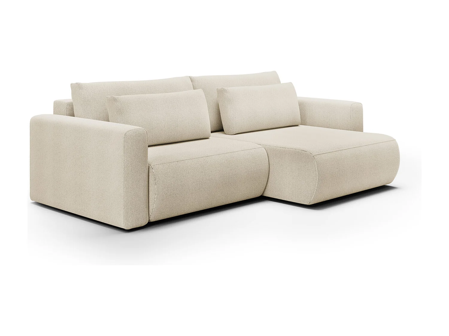Canapé d'angle convertible 5 places WELLY Beige