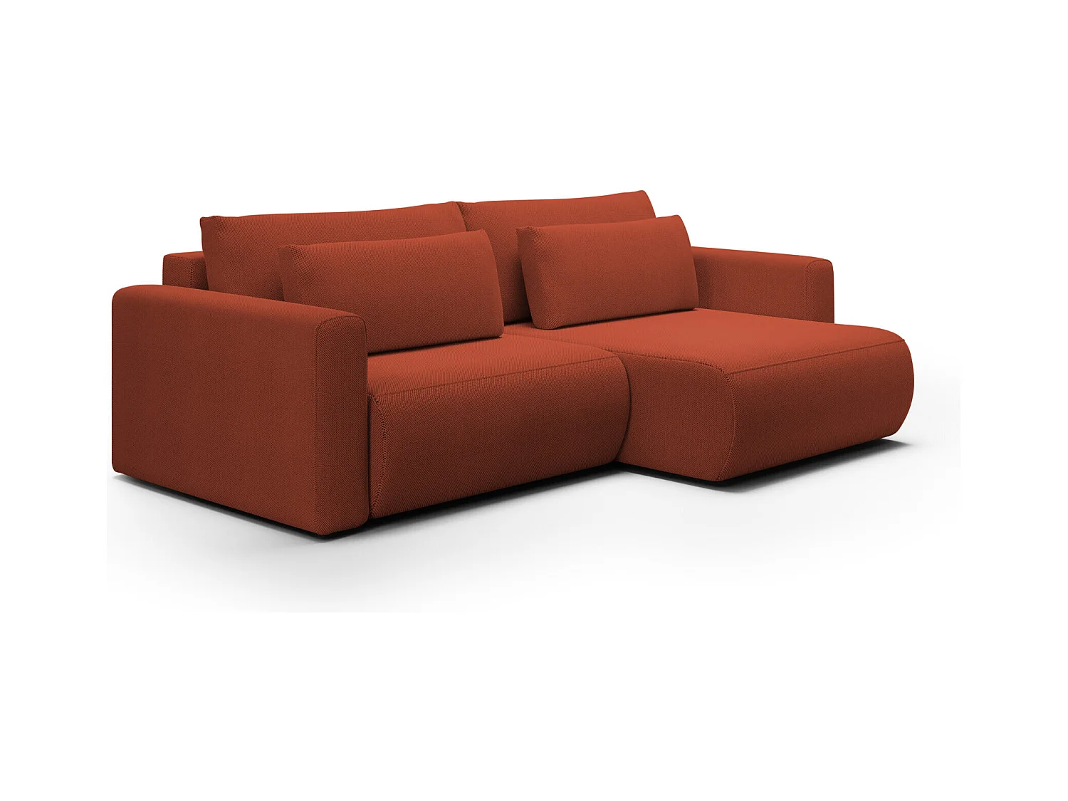 Canapé d'angle convertible 5 places WELLY Rouge