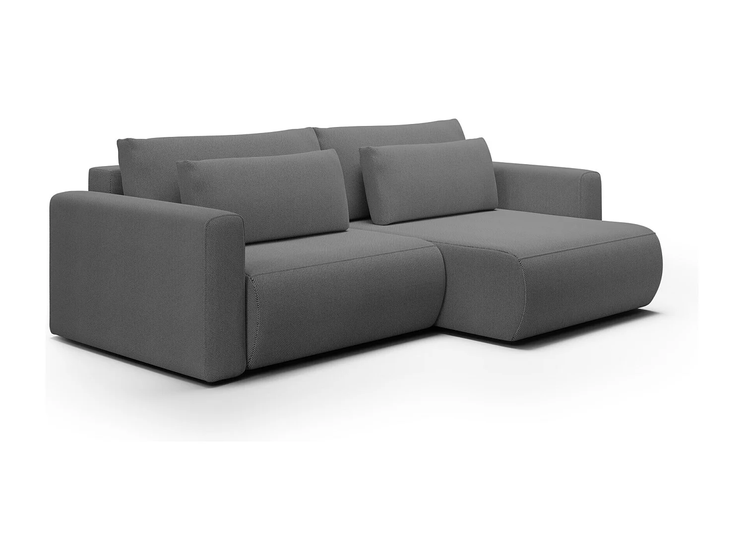 Canapé d'angle convertible 5 places WELLY Gris