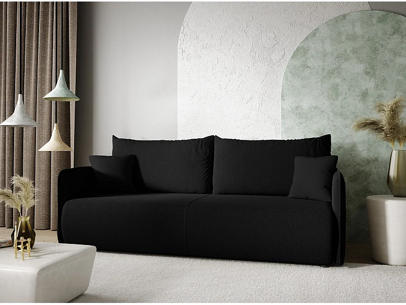 Canapé convertible 4 places FOREST Noir