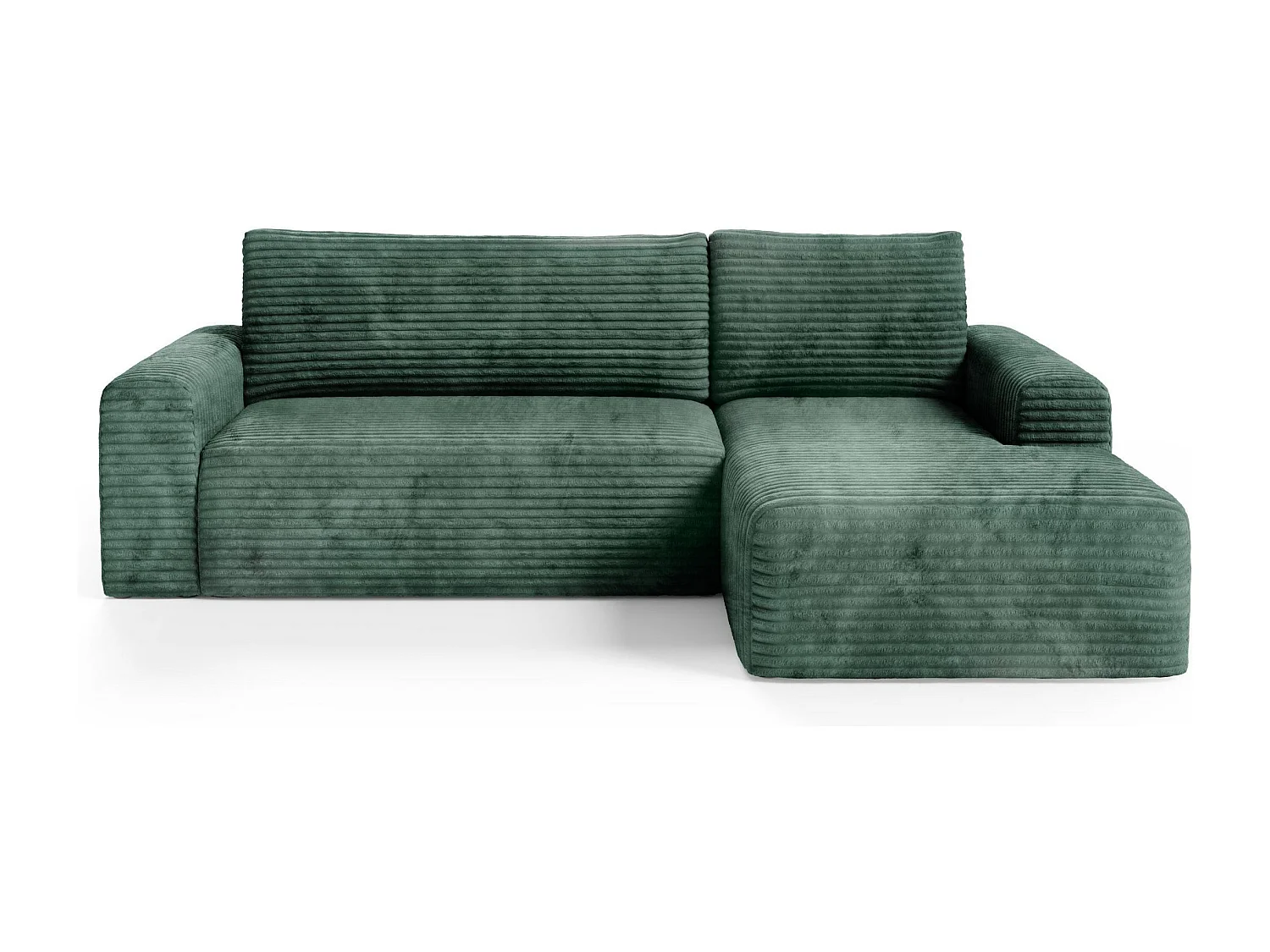 Canapé d'angle convertible en velours côtelé SONTII Vert