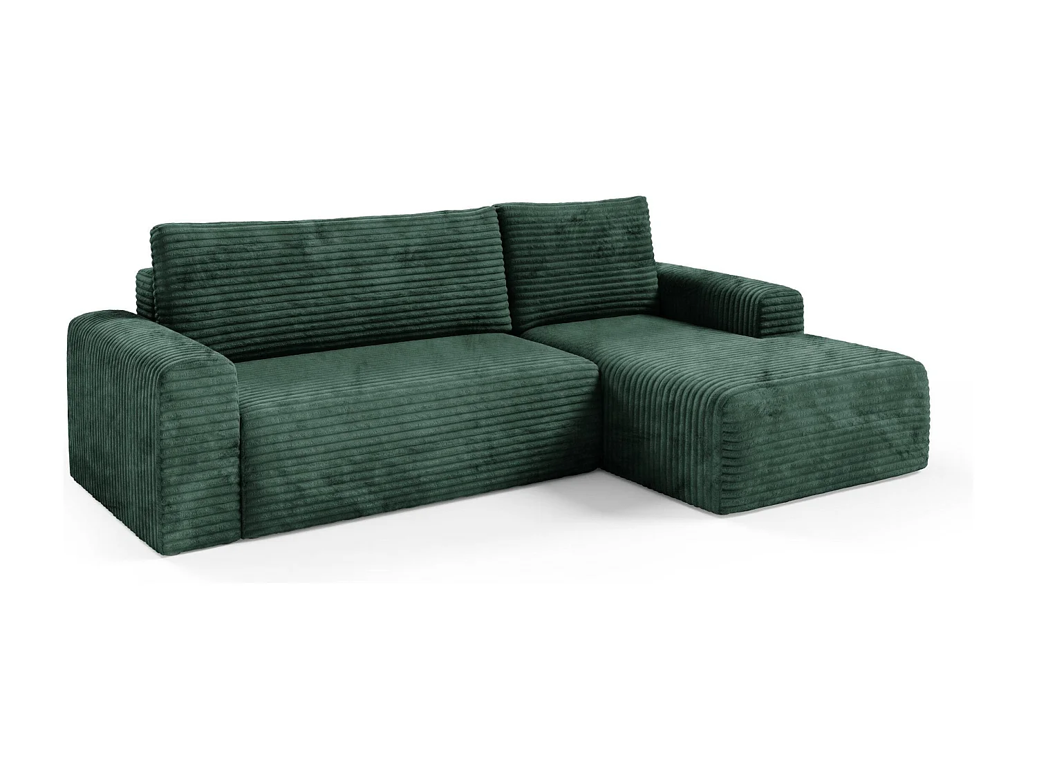 Canapé d'angle convertible en velours côtelé SONTII Vert