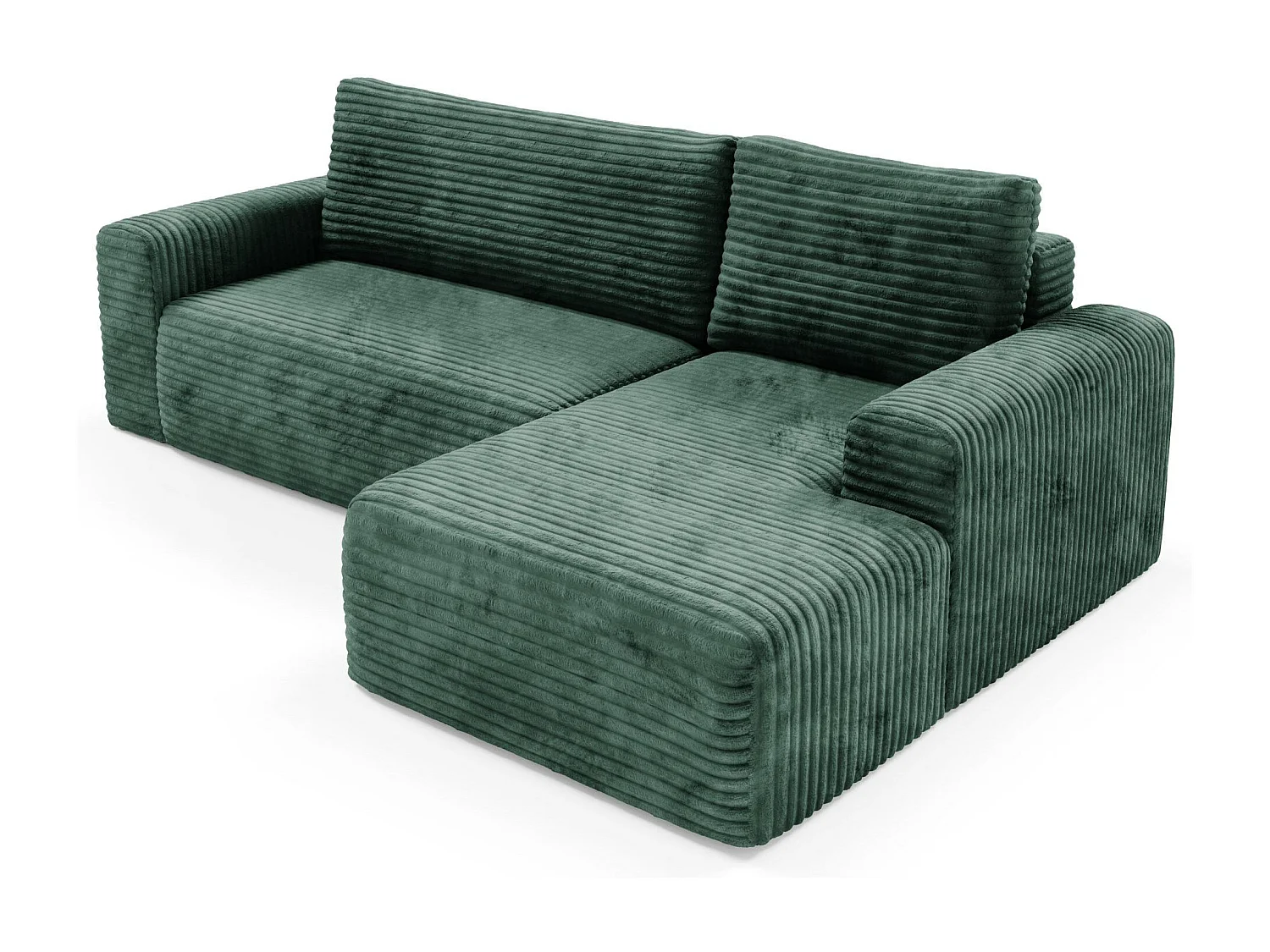 Canapé d'angle convertible en velours côtelé SONTII Vert