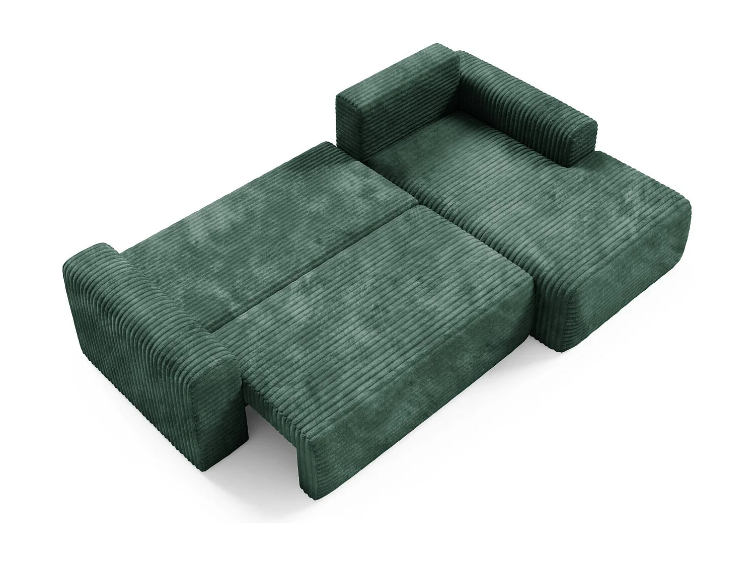 Canapé d'angle convertible en velours côtelé SONTII Vert
