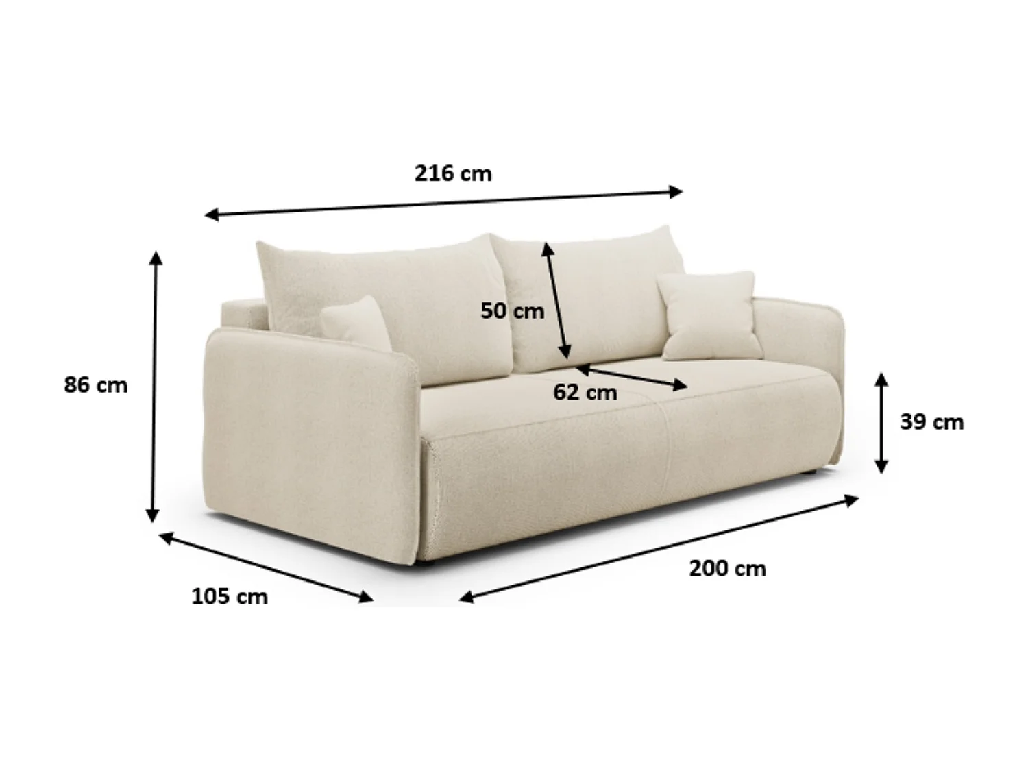 Schlafsofa 4-Sitzer FOREST Rosa