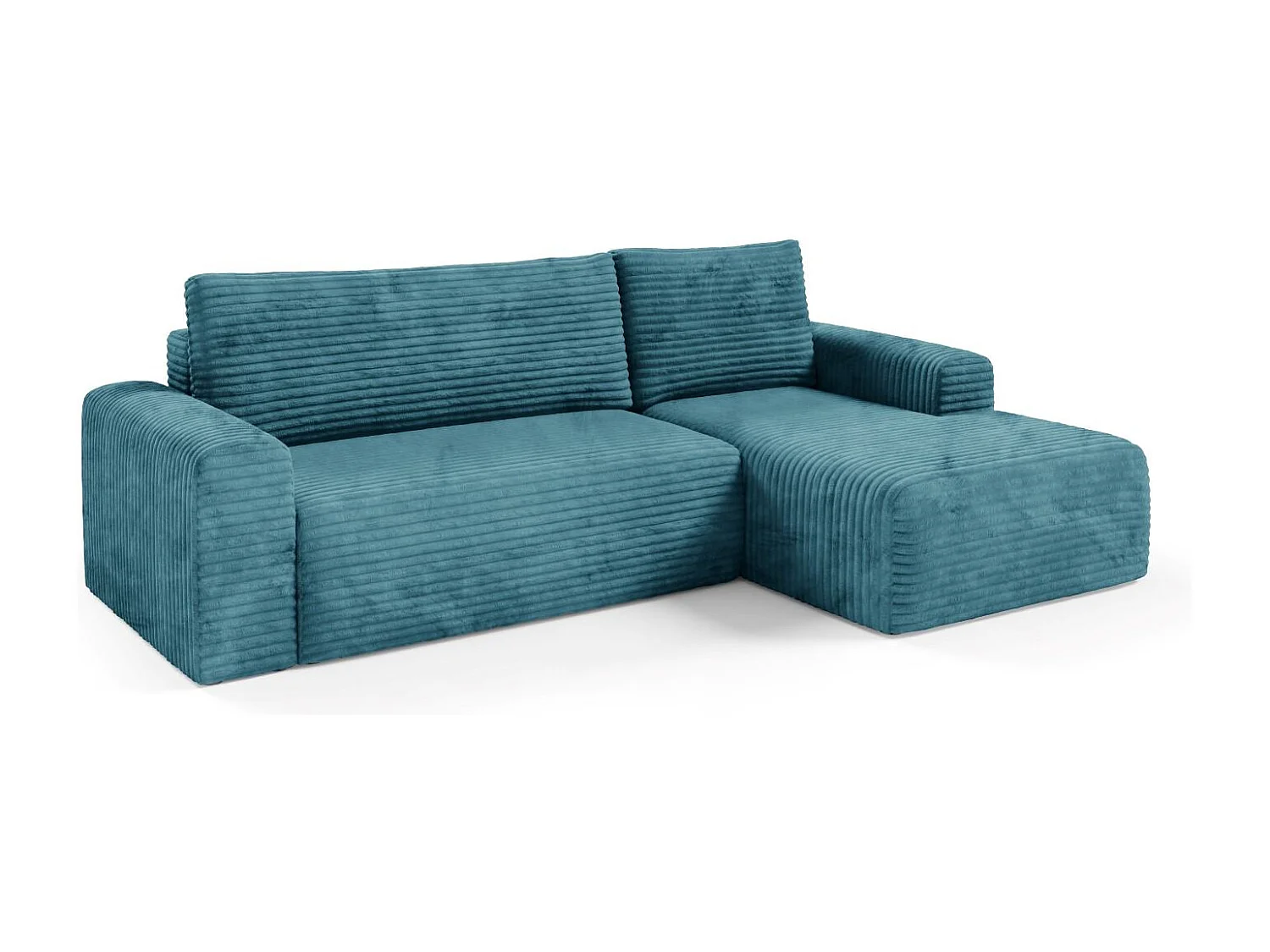 Ecksofa mit Schlaffunktion en velours côtelé SONTII Türkis