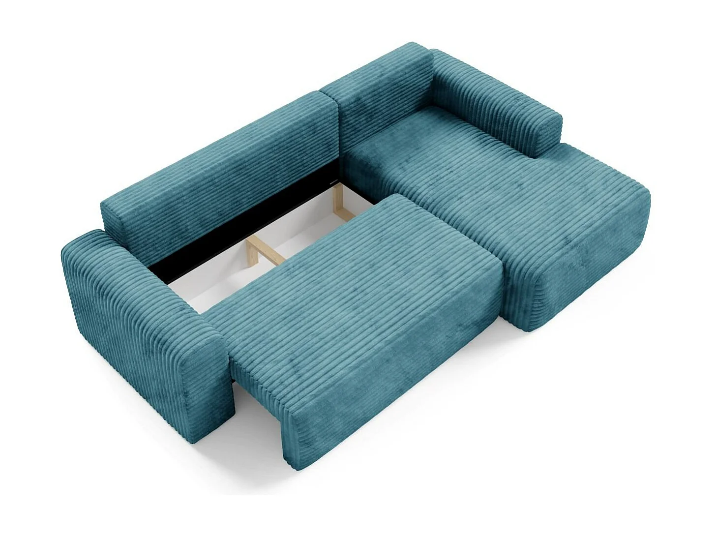 Ecksofa mit Schlaffunktion en velours côtelé SONTII Türkis