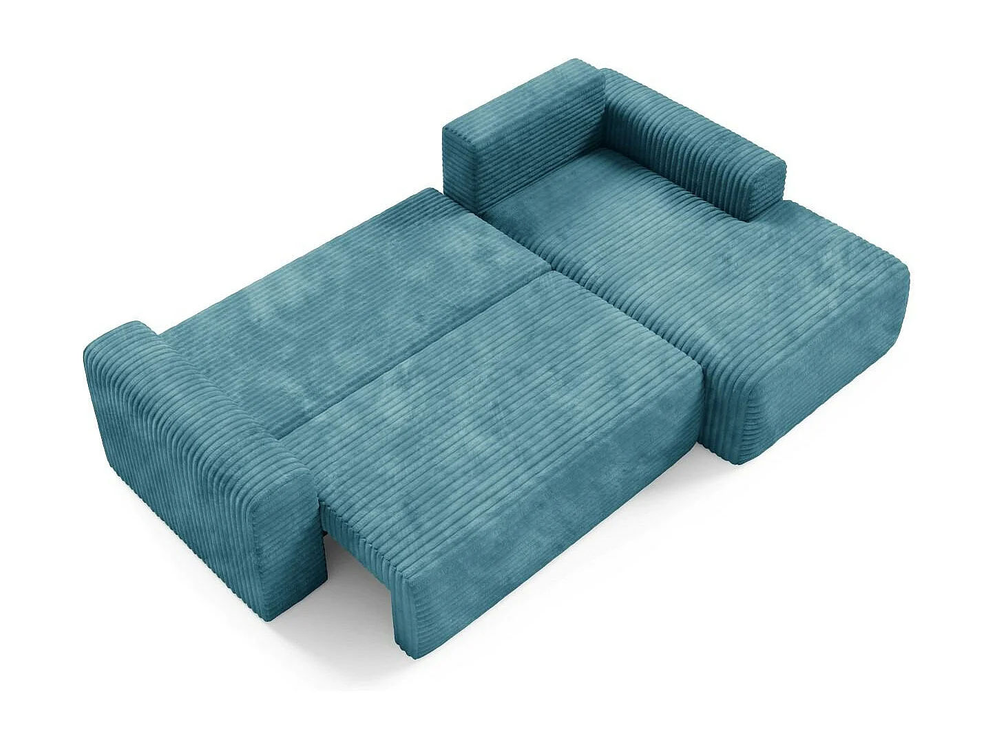 Ecksofa mit Schlaffunktion en velours côtelé SONTII Türkis