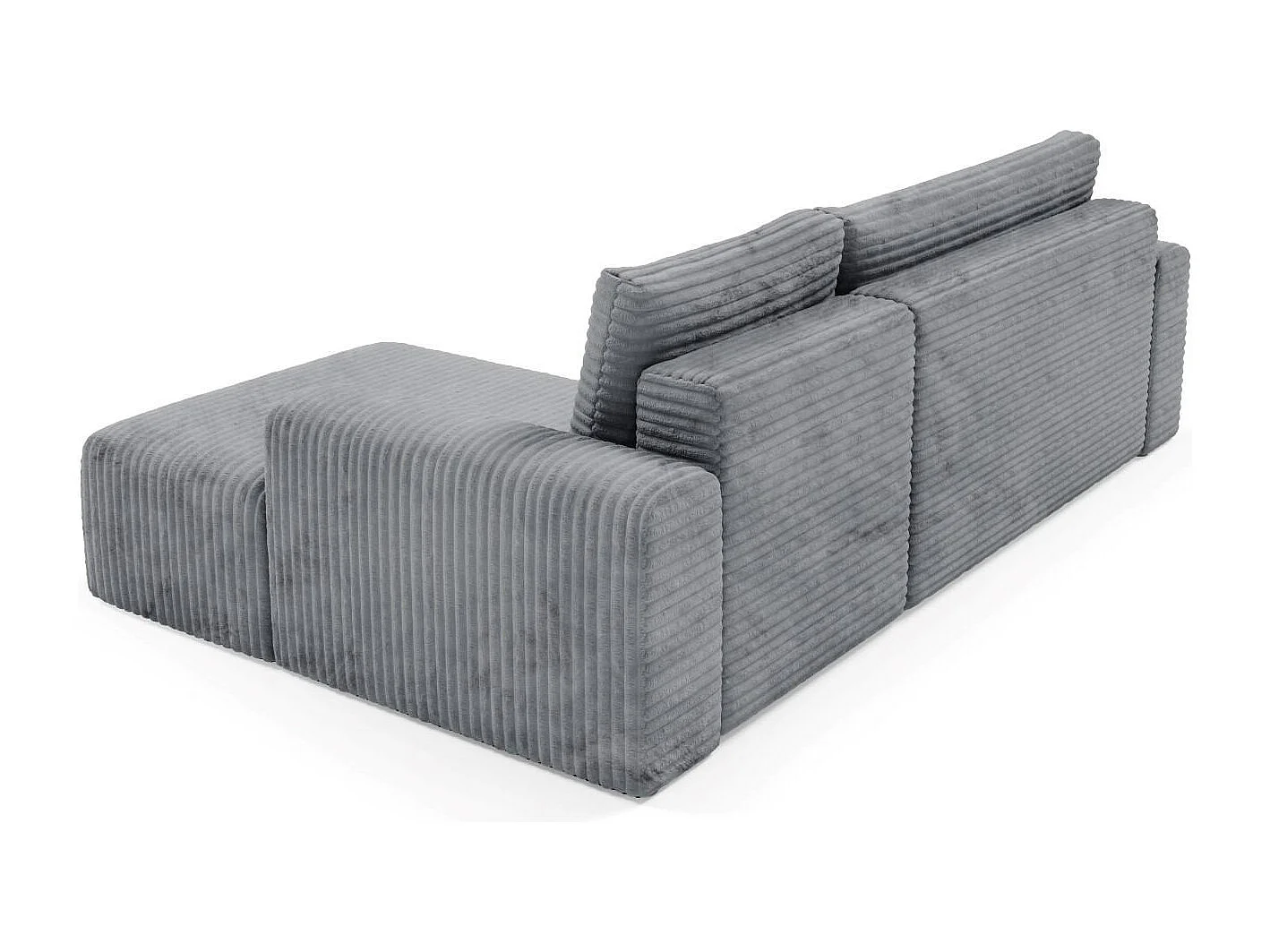 Ecksofa mit Schlaffunktion en velours côtelé SONTII Grau