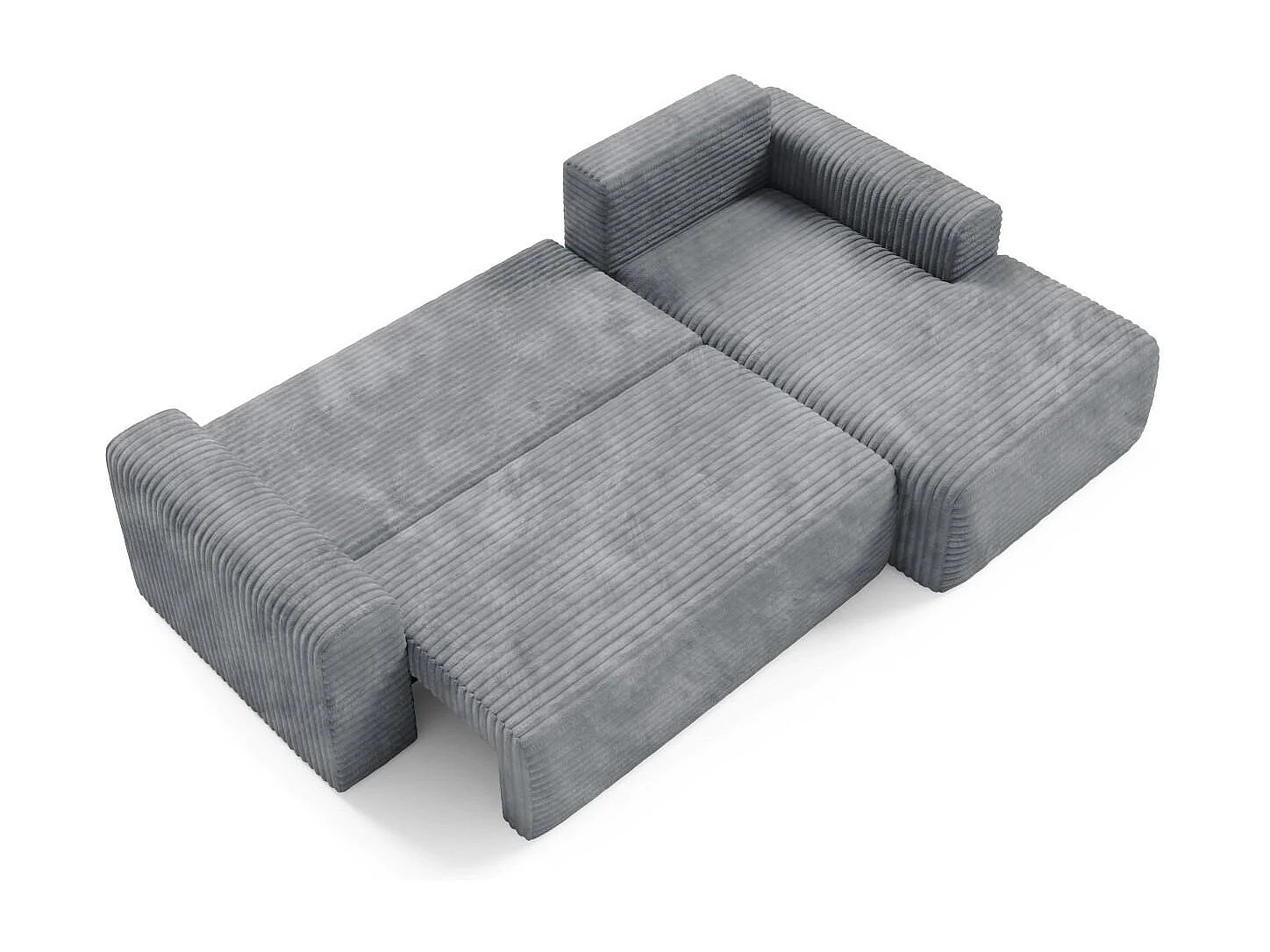 Ecksofa mit Schlaffunktion en velours côtelé SONTII Grau