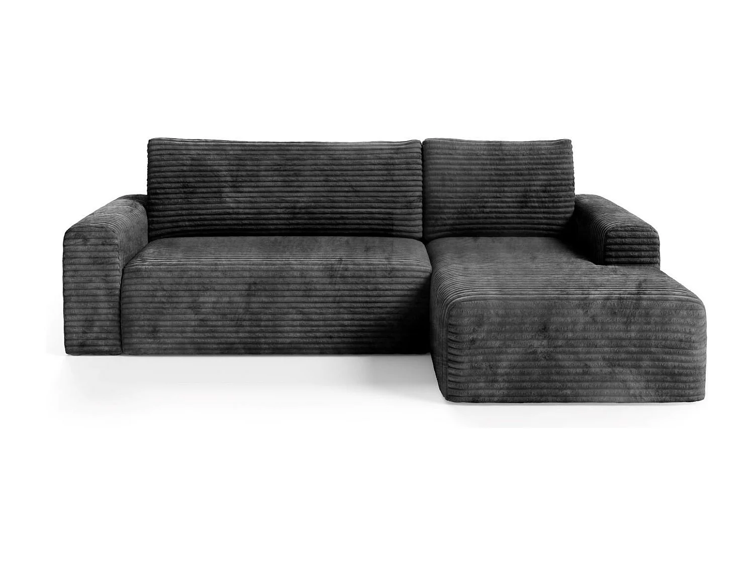 Canapé d'angle convertible en velours côtelé SONTII Noir