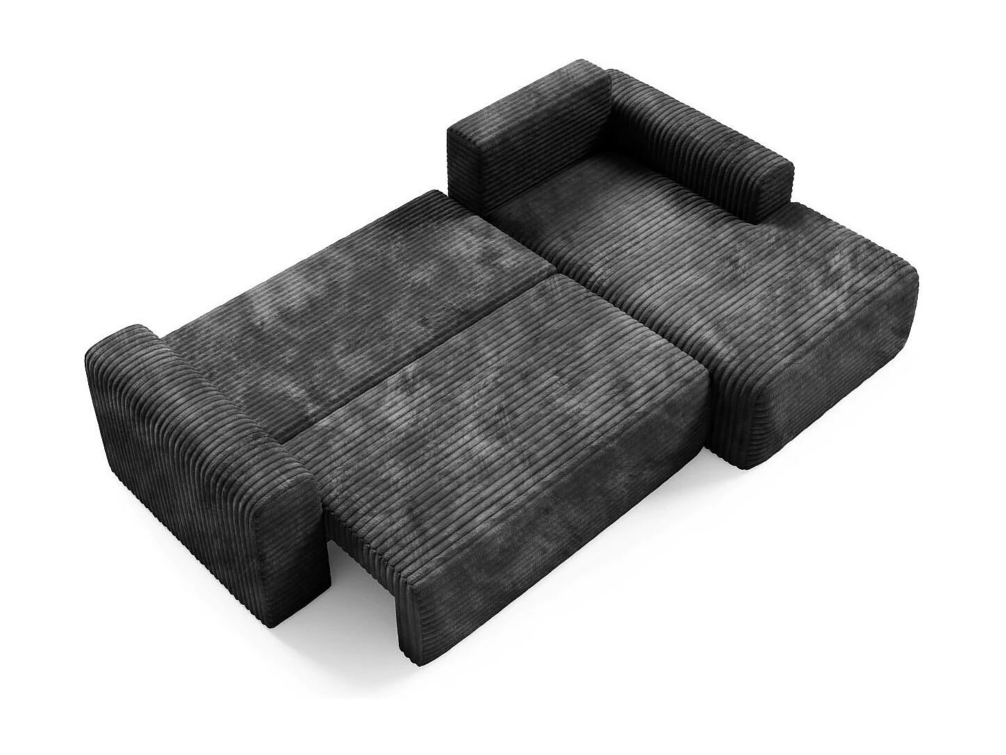Canapé d'angle convertible en velours côtelé SONTII Noir