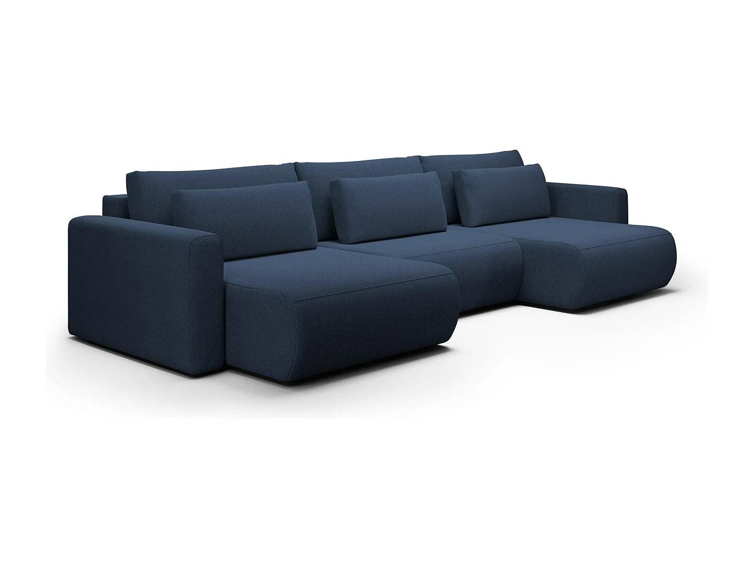 Canapé d'angle convertible 5 places WELLY U Bleu