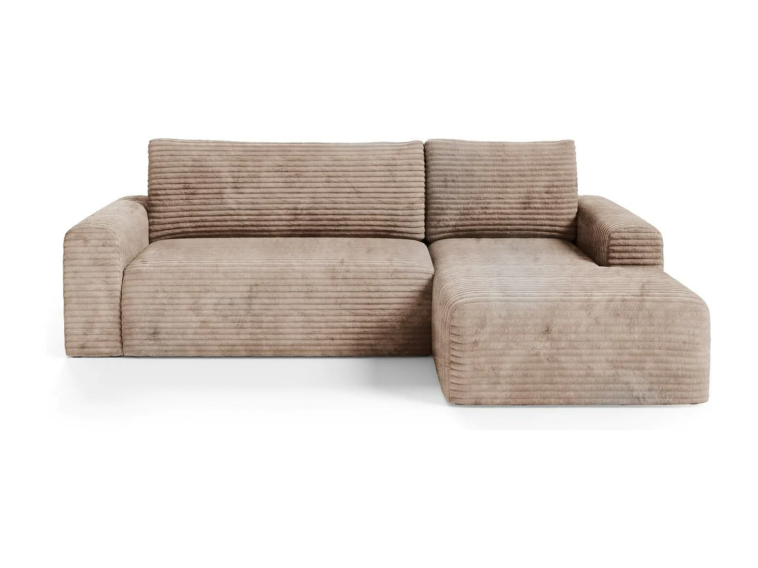 Ecksofa mit Schlaffunktion en velours côtelé SONTII Braun