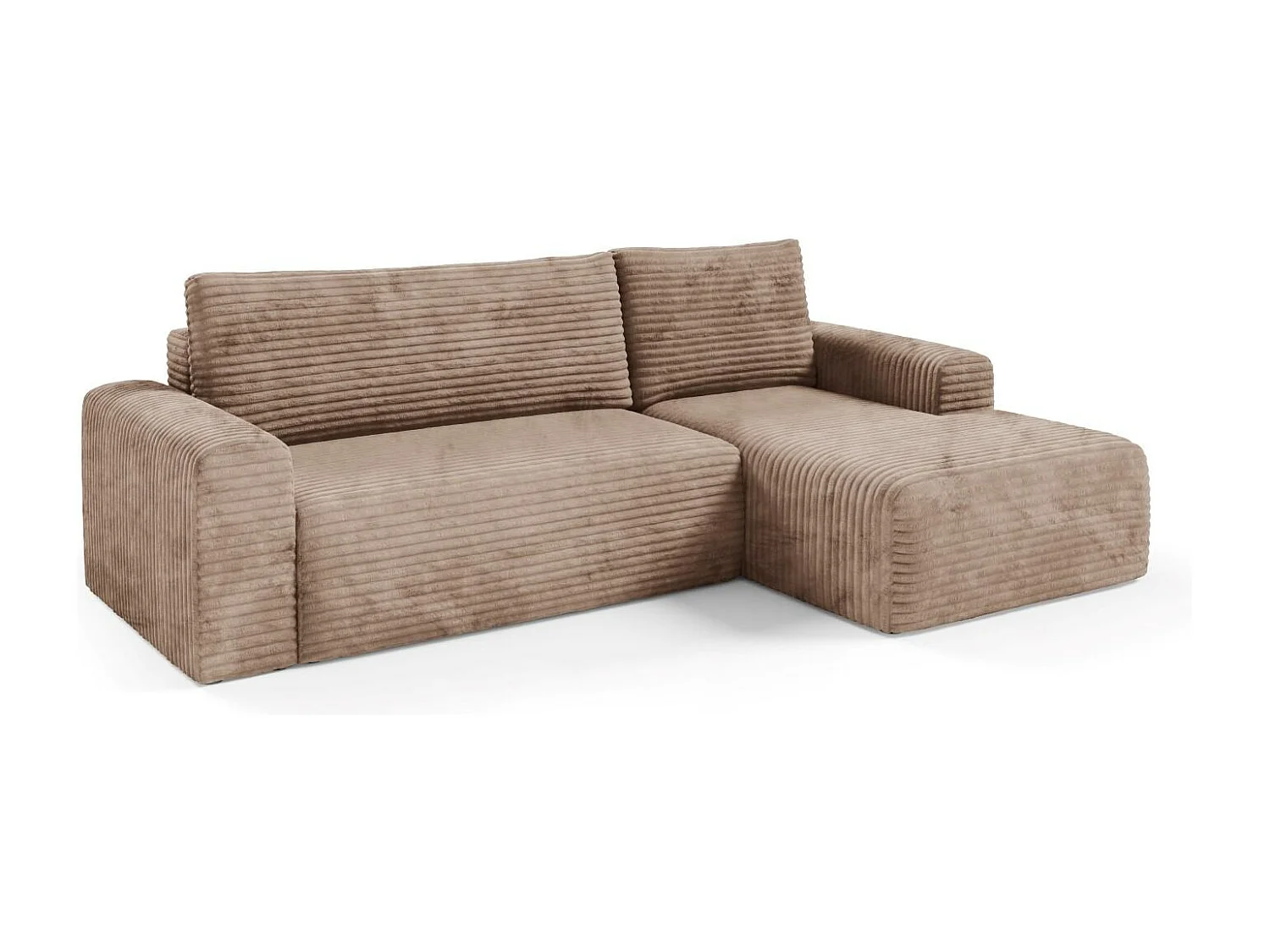 Ecksofa mit Schlaffunktion en velours côtelé SONTII Braun