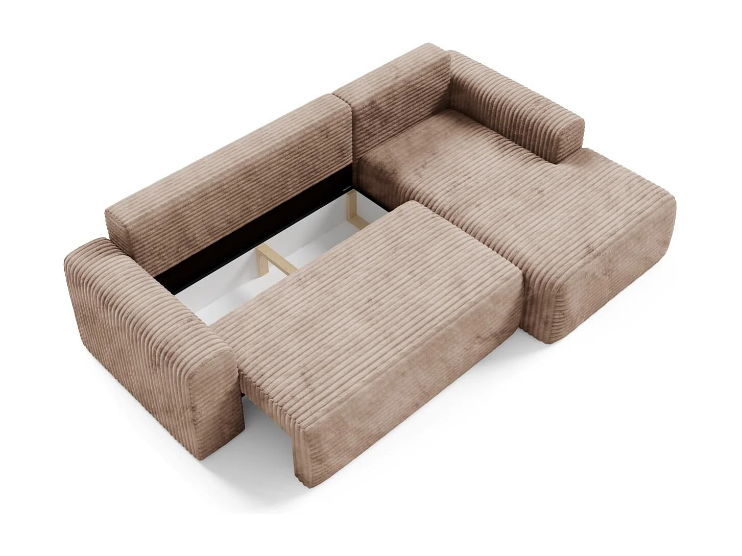 Ecksofa mit Schlaffunktion en velours côtelé SONTII Braun