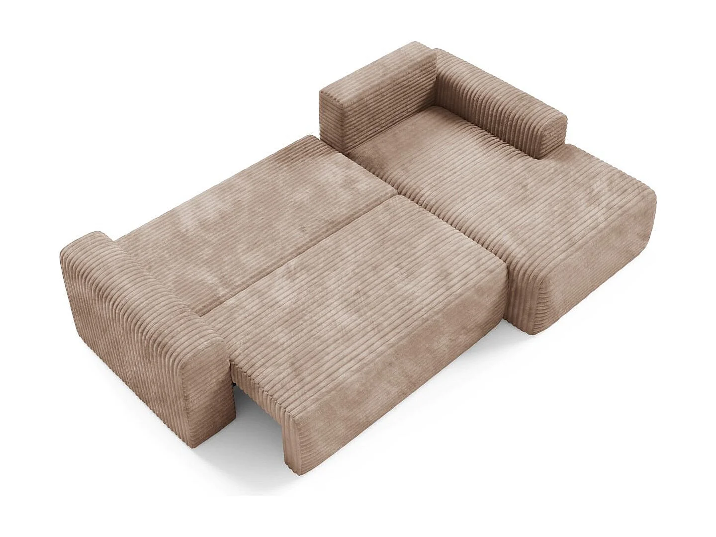 Ecksofa mit Schlaffunktion en velours côtelé SONTII Braun