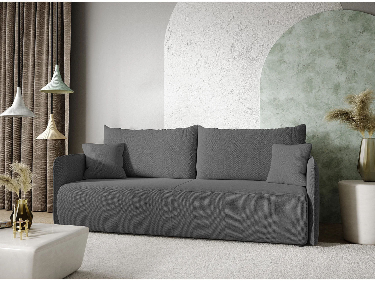 Schlafsofa 4-Sitzer FOREST Grau anthracite