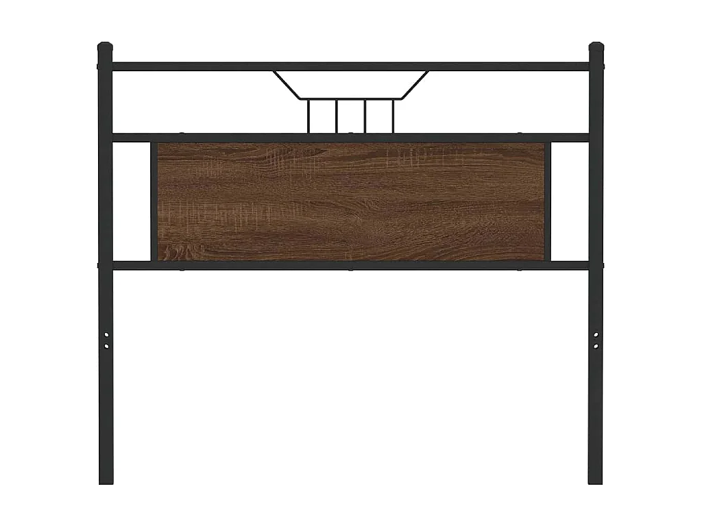 Głowica łóżka Dąb Brązowy Drewno Inżynieryjne i Stal 107 cm - Design Przemysłowy - Wsparcie dla Pleców - Solidna
